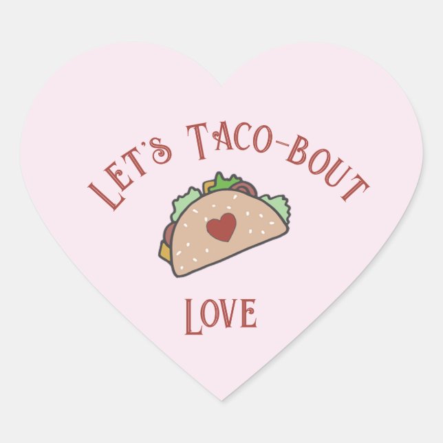 Sticker Cœur Personnalisable Taco-bout-amour (Devant)