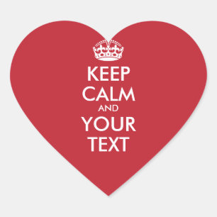 Sticker Cœur Personnalisé GARDEZ LE CALME et VOTRE TEXTE - mot