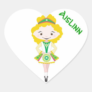 Sticker Cœur PERSONNALISER COEUR irish danseur danse cheveux bl