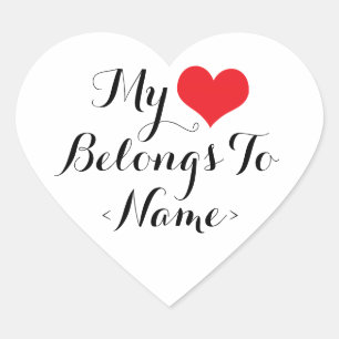 Sticker Cœur Personnalisez Mon cœur appartient à <Name>