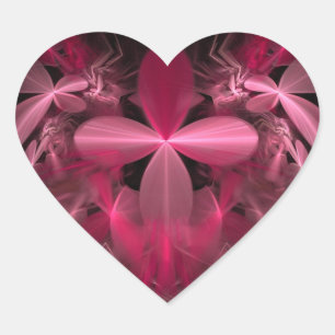Sticker Cœur Pétales rose brillant
