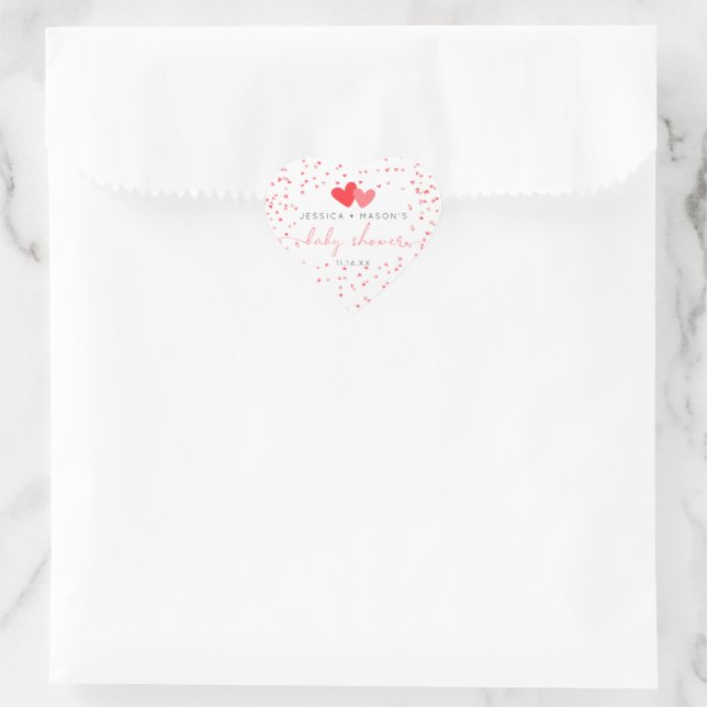 Sticker Cœur Petit amour Valentine Baby shower Favoriser (Sac)