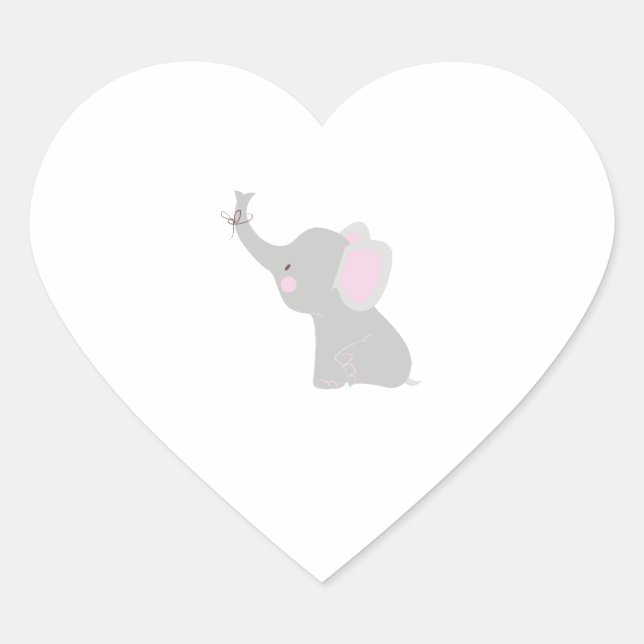 Sticker Cœur Petit éléphant (Devant)