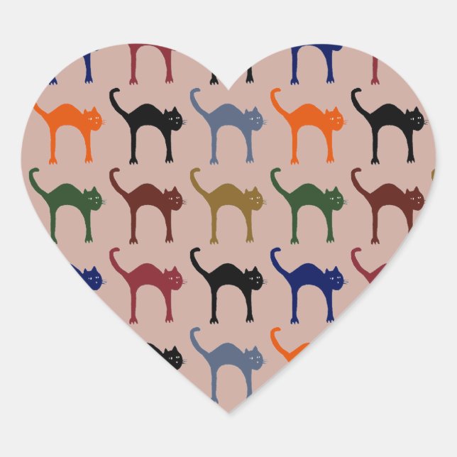 Sticker Cœur petits chats (Devant)