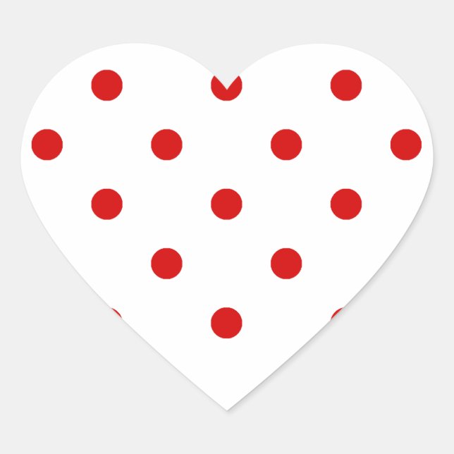 Sticker Cœur Petits Pois - Rosso Corsa en blanc (Devant)