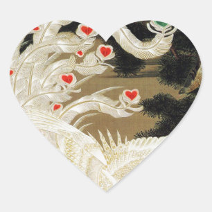 Sticker Cœur PHÉNIX D'AMOUR VOLANT, Plumes, Saint-Valentin Cœur