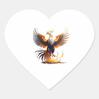 Sticker Cœur Phoenix Rise Sweat - shirt à capuche 🔥 Mythique F