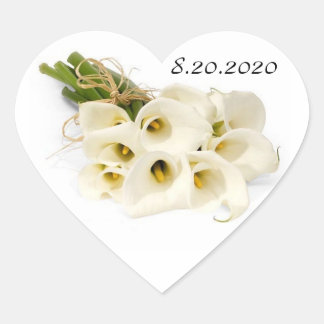 Sticker Cœur Phoques d'enveloppe de Faire-part de mariage Calla