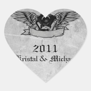 Sticker Cœur Phoques d'enveloppes de vélo flamboyant