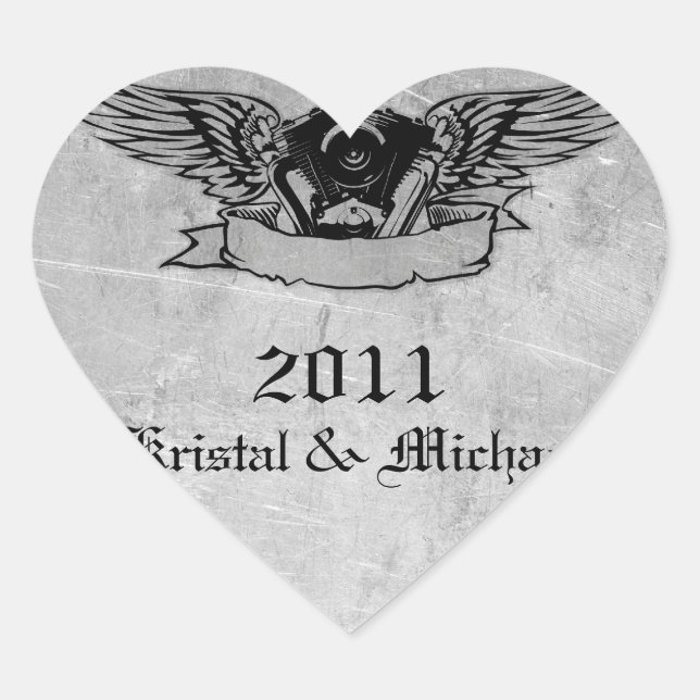 Sticker Cœur Phoques d'enveloppes de vélo flamboyant (Devant)