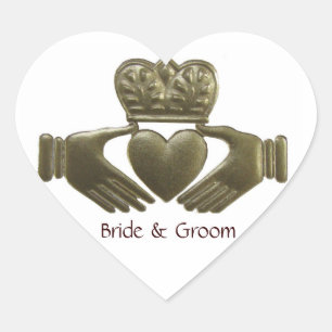 Sticker Cœur Phoques Mariages d'or du coeur de Claddagh irlanda