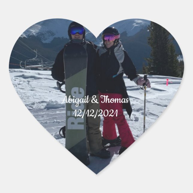 Sticker Cœur Photo Ajouter votre propre Mariage photo Couple Fi (Devant)