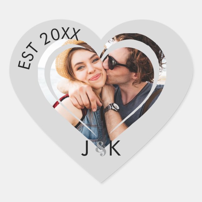 Sticker Cœur Photo de couple amoureux petit ami petite amie  (Devant)