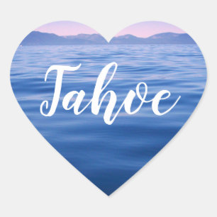 Sticker Cœur Photo personnalisé du lac Tahoe Blue Lake