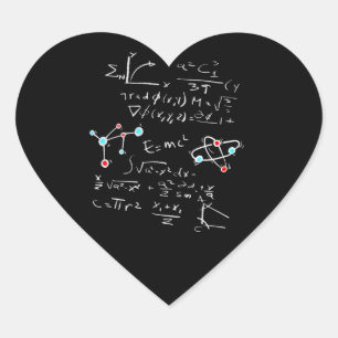 Sticker Cœur Physique Math Formule Enseignant Atomes et Mol