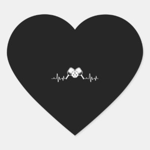 Sticker Cœur Pickleball Heartbeat EKG Pickleball Paddle Funny