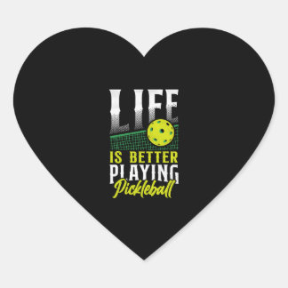 Sticker Cœur Pickleball Life is Better Play