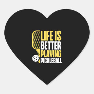 Sticker Cœur Pickleball Life is Better Play