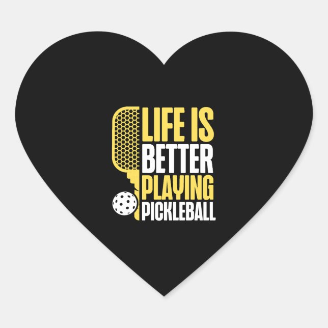 Sticker Cœur Pickleball Life is Better Play (Devant)