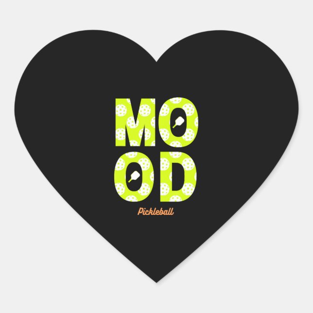 Sticker Cœur Pickleball Mood Play Pickleball (Devant)