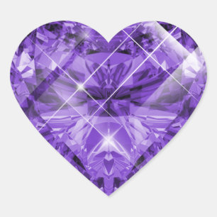 Sticker Cœur Pierre précieuse violette, violette