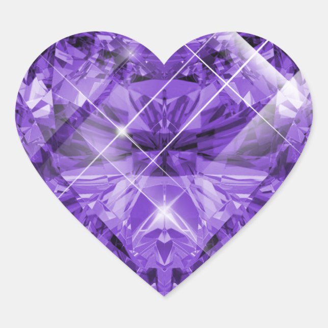 Sticker Cœur Pierre précieuse violette, violette (Devant)