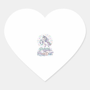 Sticker Cœur Pilates de Licorne et Poussière de Fée sur Fond Bl