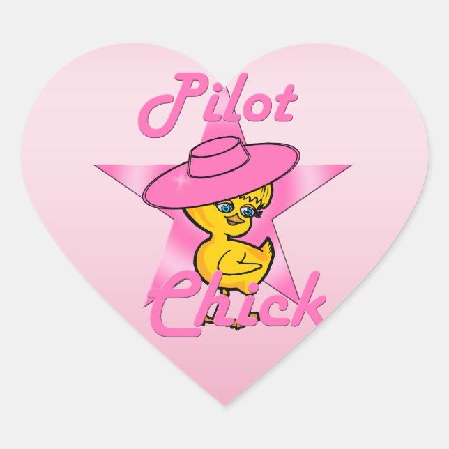Sticker Cœur Pilote Chick #8 (Devant)