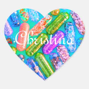 Sticker Cœur Pilule de médicament de parties scintillant infirm