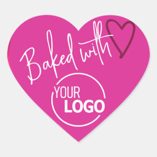 Sticker Cœur Pink Baked with Loemade Baking Logo Modèle