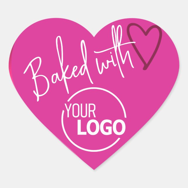 Sticker Cœur Pink Baked with Loemade Baking Logo Modèle (Devant)