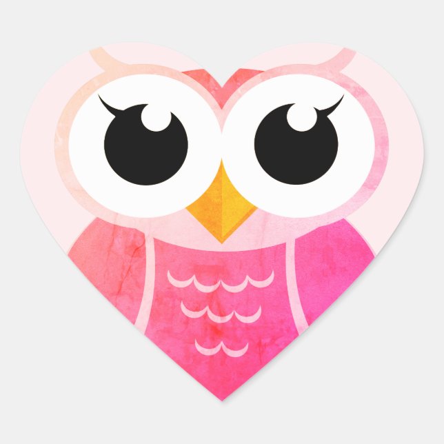 Sticker Cœur "Pink Gradient OWL" (Devant)
