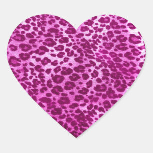 Sticker Cœur Pink leopard
