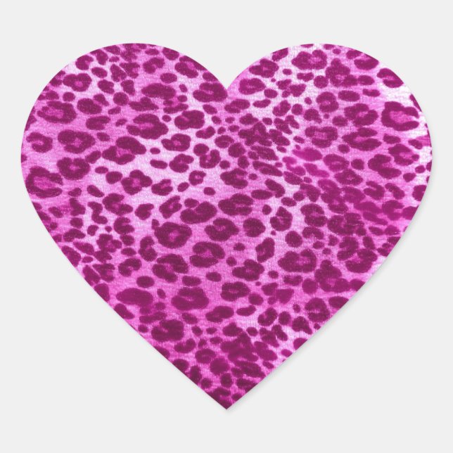 Sticker Cœur Pink leopard (Devant)
