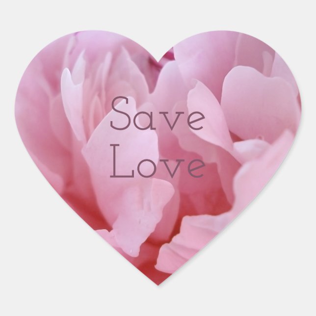 Sticker Cœur Pink Peony Blossom.text. (Devant)