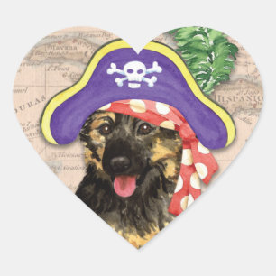 Sticker Cœur Pirate berger allemand