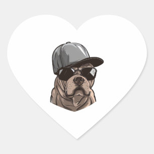 Sticker Cœur Pitbull Gangster