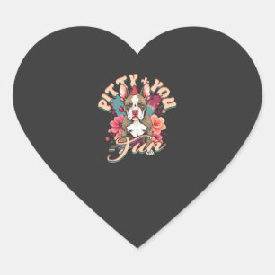 Sticker Cœur Pitbull Pitbulls Pitou + Vous = Amusement