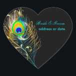 Sticker Cœur PixDezines Pizzazz Peacock Feather/do-it-yourself<br><div class="desc">PixDezines do-it-yourself stickers plumes paon,  tous les éléments sont modifiables. com</div>