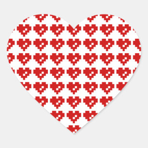 Sticker Cœur Pixel Coeur 8 bits Amour