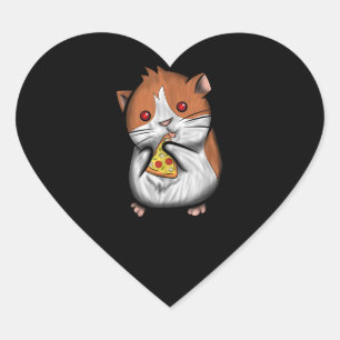 Sticker Cœur Pizza Cute Hamster