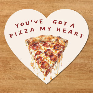 Sticker Cœur Pizza Mon Cœur Drôle de la Saint-Valentin