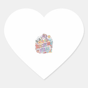 Sticker Cœur Plage de Licorne Vibes Fantaisiste Fond Blanc