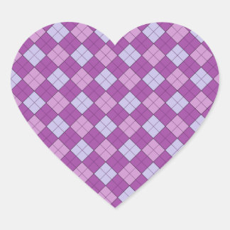 Sticker Cœur Plaid violet