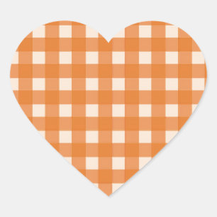 Sticker Cœur plaids de pays de couleur orange