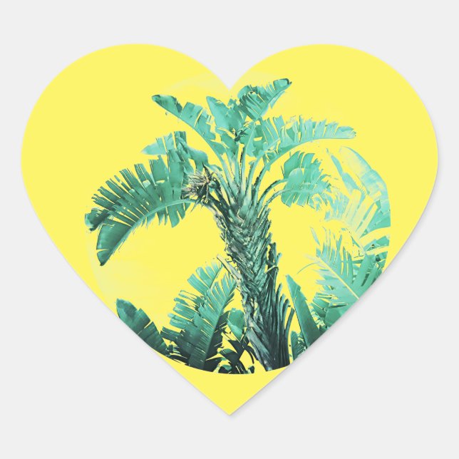 Sticker Cœur Plante de banane verte (Devant)