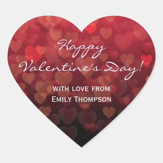 Sticker Cœur Pleuvoir le jour de Valentines de coeurs (Devant)