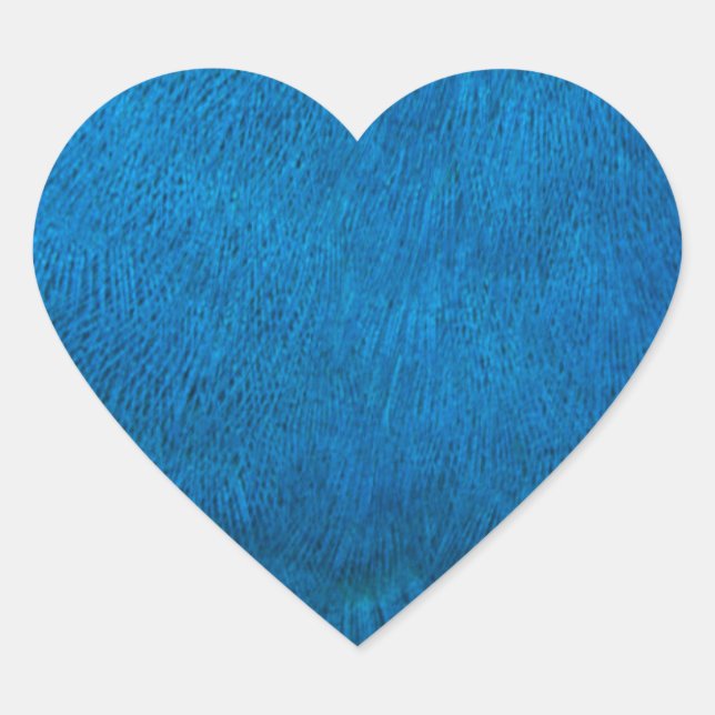 Sticker Cœur Plumes de paon bleu (Devant)