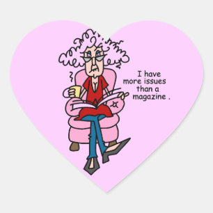 Sticker Cœur Plus de numéros qu'un Humour de magazine