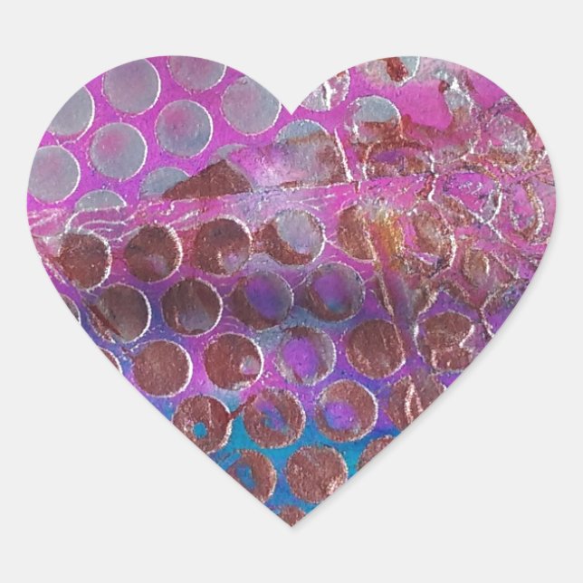 Sticker Cœur Point coloré Abstrait (Devant)